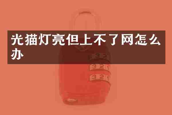 光猫灯亮但上不了网怎么办