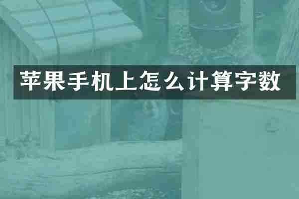 苹果手机上怎么计算字数
