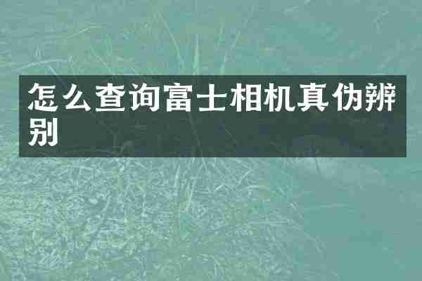 怎么查询富士相机真伪辨别