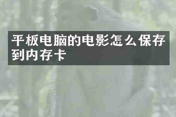 平板电脑的电影怎么保存到内存卡