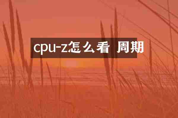 cpu-z怎么看 周期