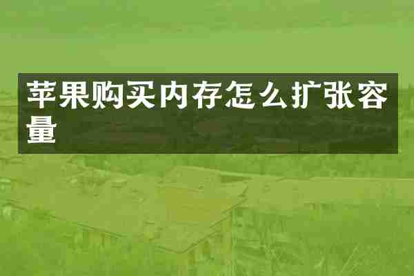 苹果购买内存怎么扩张容量