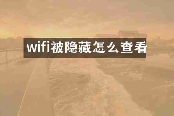 wifi被隐藏怎么查看
