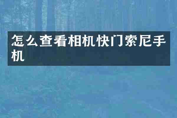 怎么查看相机快门手机
