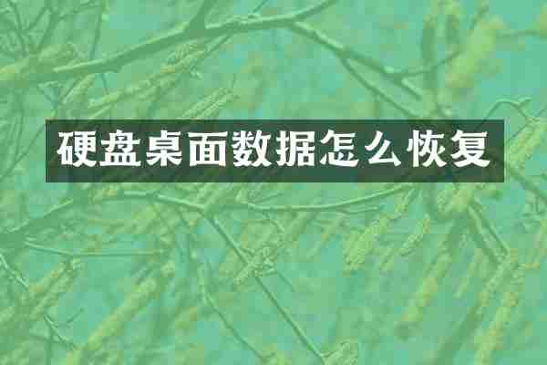 硬盘桌面数据怎么恢复