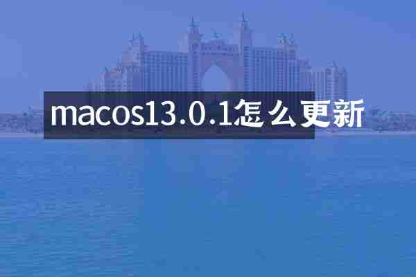 macos13.0.1怎么更新