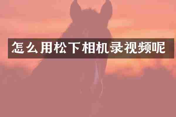 怎么用相机录视频呢