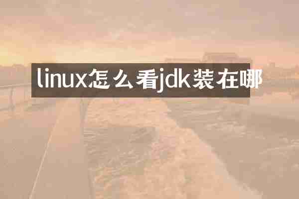 linux怎么看jdk装在哪