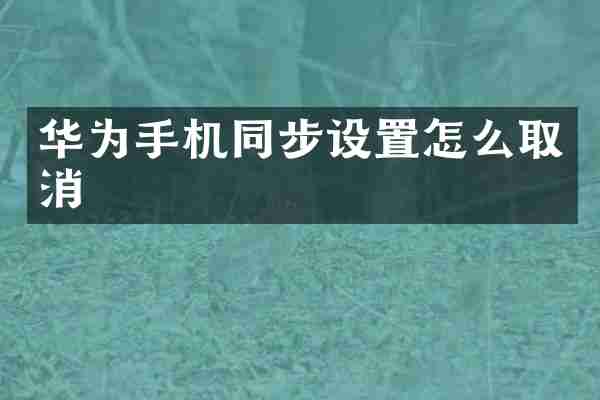 华为手机同步设置怎么取消