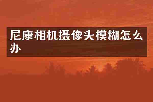 尼康相机摄像头模糊怎么办