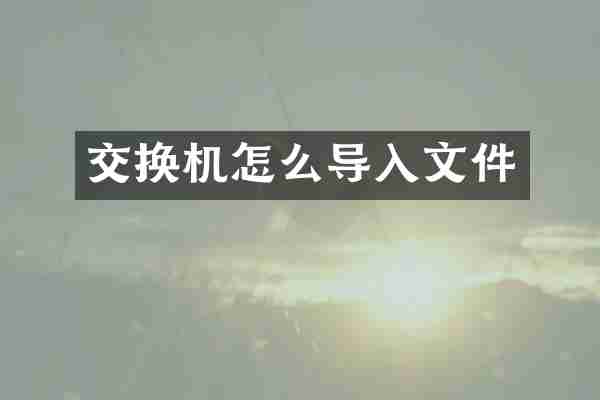 交换机怎么导入文件