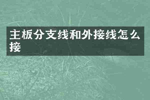 主板分支线和外接线怎么接