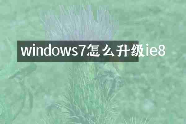 windows7怎么升级ie8