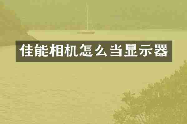 佳能相机怎么当显示器