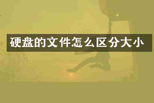硬盘的文件怎么区分大小