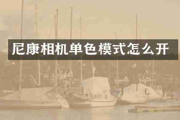 尼康相机单色模式怎么开