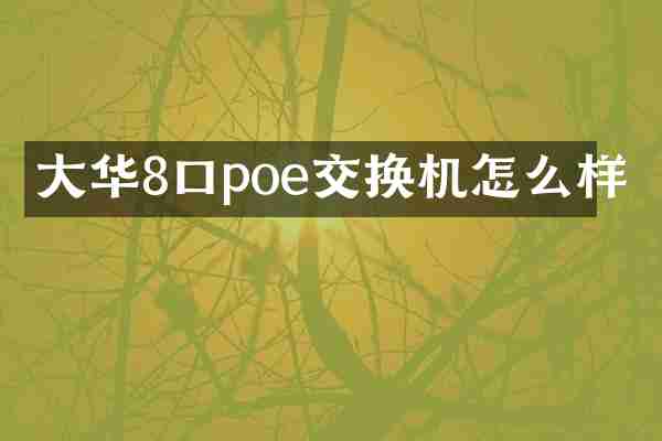 大华8口poe交换机怎么样