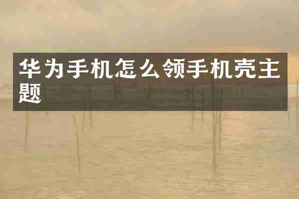 华为手机怎么领手机壳主题