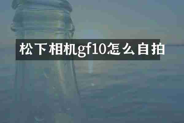 松下相机gf10怎么自拍