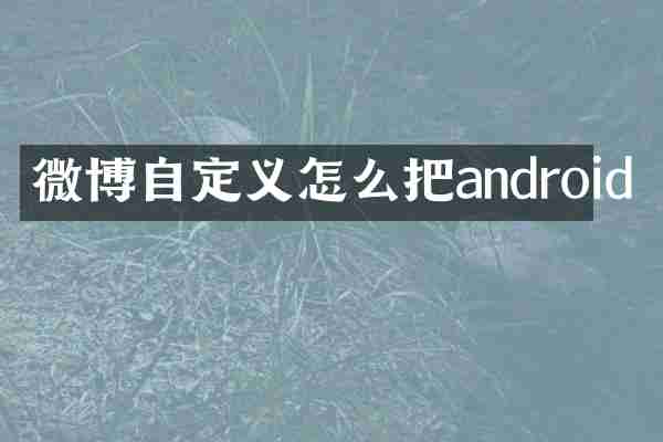 微博自定义怎么把android