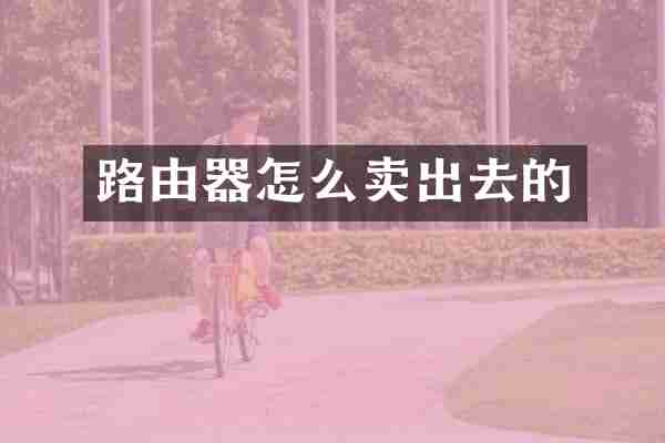 路由器怎么卖出去的