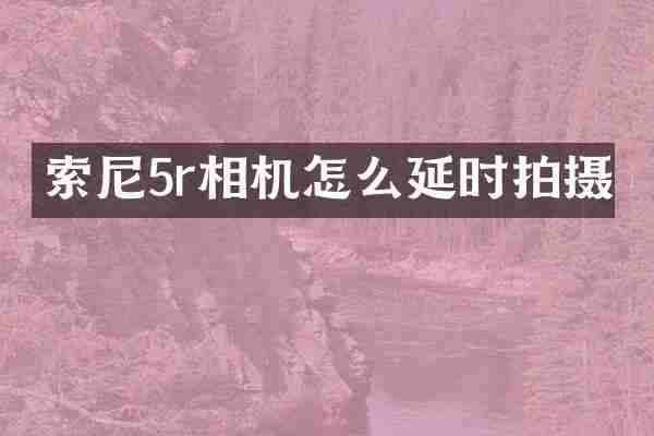 索尼5r相机怎么延时拍摄