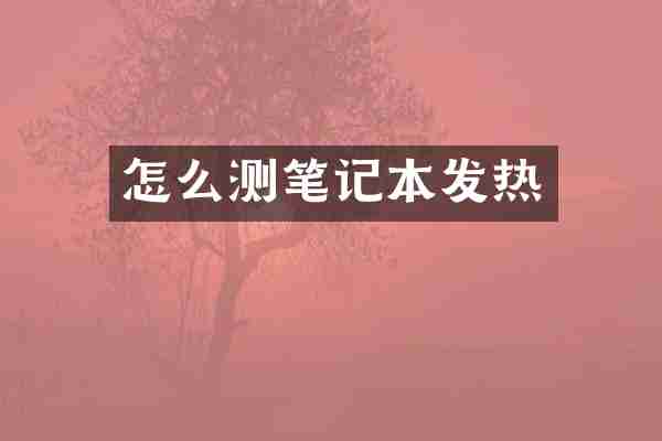 怎么测笔记本发热