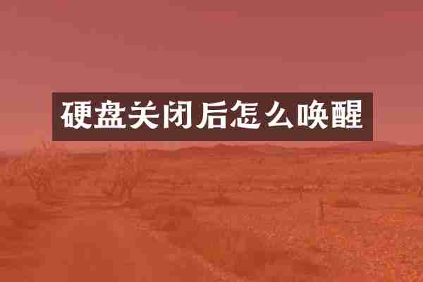 硬盘关闭后怎么唤醒