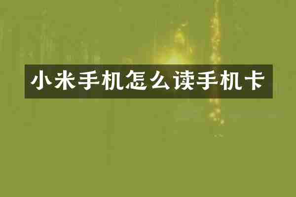 小米手机怎么读