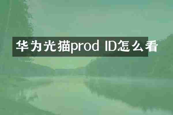 华为光猫prod ID怎么看