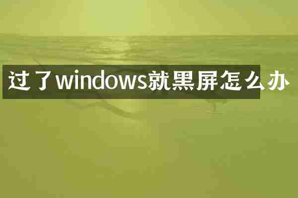 过了windows就黑屏怎么办