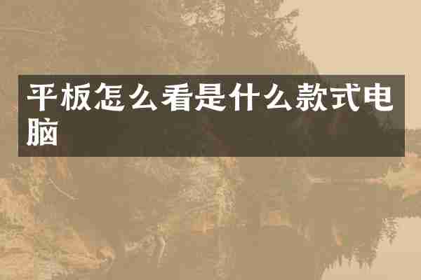 平板怎么看是什么款式电脑