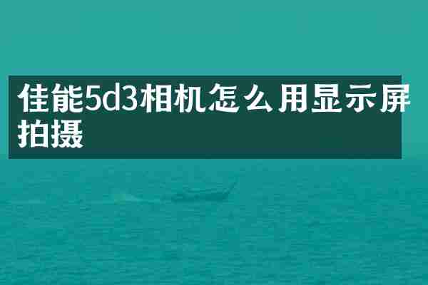 佳能5d3相机怎么用显示屏拍摄