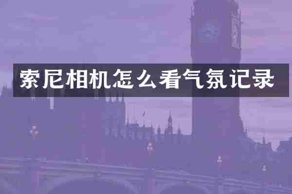 索尼相机怎么看气氛记录