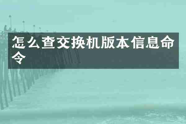 怎么查交换机版本信息命令