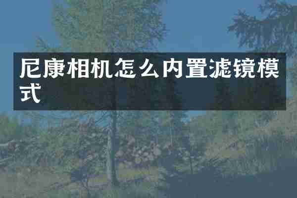 尼康相机怎么内置滤镜模式