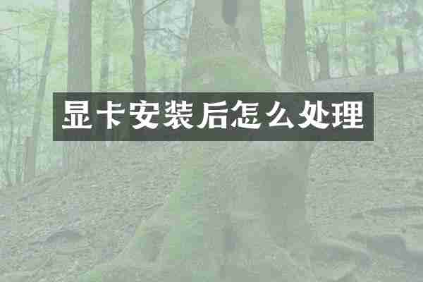 显卡安装后怎么处理