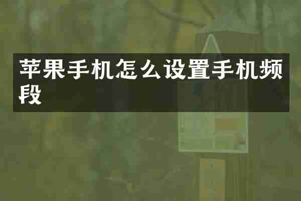 苹果手机怎么设置手机频段