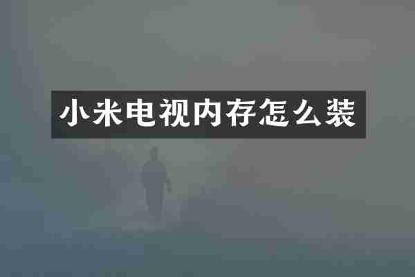 小米电视内存怎么装