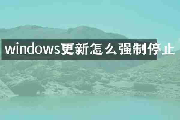 windows更新怎么强制停止