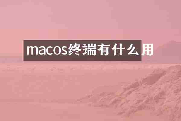 macos终端有什么用