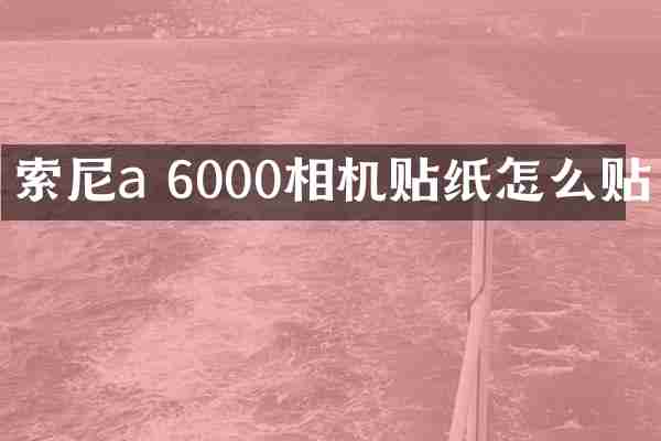 索尼a 6000相机贴纸怎么贴