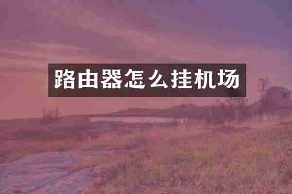 路由器怎么挂机场