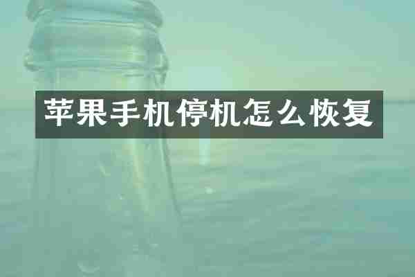 苹果手机停机怎么恢复