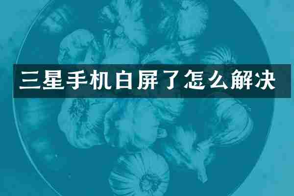 三星手机白屏了怎么解决