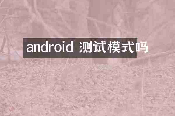 android 测试模式吗