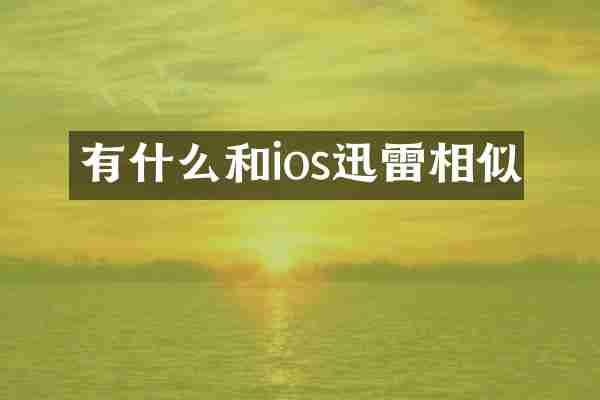 有什么和ios迅雷相似