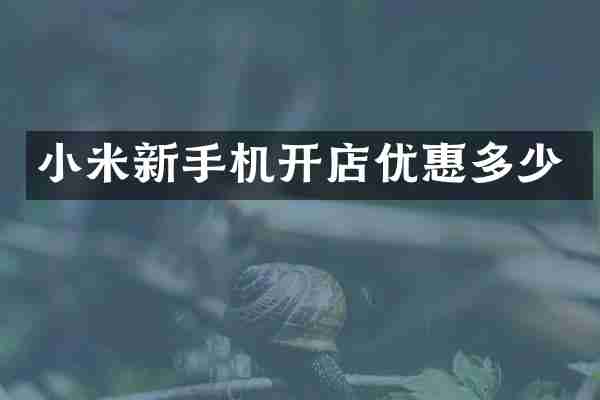 小米新手机开店优惠多少