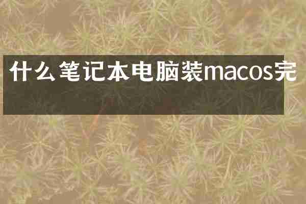 什么笔记本电脑装macos完美