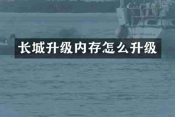 长城升级内存怎么升级